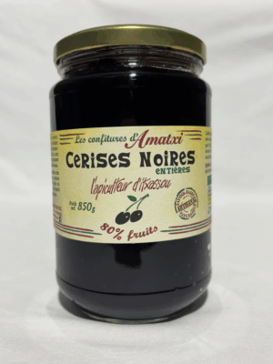 Gros pot de confiture cerises noires 850g